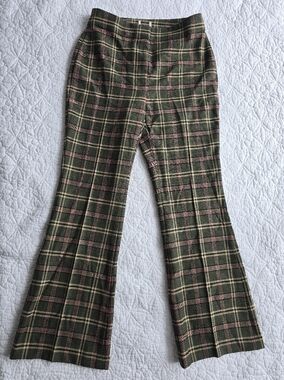 Aritzia Wilfred Sequence Kick Flare Check Plaid Dress Pants Trousers 27"